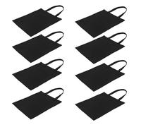 IMIKEYA Borsa in tela nera riutilizzabile 35 x 42 cm 8 pezzi multiuso per supermercato artigianato pittura e mercato all'aperto maniglie comode e resistenti all'usura