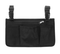 IMIKEYA Borsa laterale sospesa per sedia a rotelle e deambulatori, resistente tessuto Oxford nero, pratica borsa per braccioli accessorio portatile per viaggi e uso quotidiano