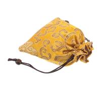 IMIKEYA Borsa Per Burattinaio Borsa Per Il Trucco Con Coulisse Portamonete Da Donna Portamonete Con Coulisse Borsa Per Gioielli Borsa Da Ricamo Piccola Custodia Borsa Ricamata Giallo Seta