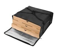 IMIKEYA Borsa Termica Nera Con Zip Sacchetto Isolante Per Cibo Caldo e Freddo Capiente Per Pizze o Alimenti Per Asporto e Picnic