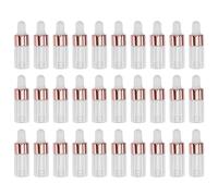 IMIKEYA Bottiglie contagocce in vetro trasparente da 3 ml, 30 pezzi, flaconi riempitivi per oli essenziali, dispenser vuoti resistenti alle perdite, ideali per aromaterapia e