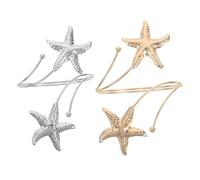 IMIKEYA Bracciale da braccio 2 pezzi: bracciale in metallo nautico - aperto regolabile per la parte superiore del braccio - gioielli da spiaggia per vacanze tropicali e feste estive da donna