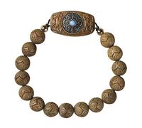 IMIKEYA Bracciale da Donna in Legno Perle Artigianali e Incisione Sei Parole, Accessorio Versatile alla Moda per Ogni Occasione
