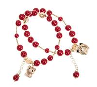 IMIKEYA Braccialetto di Cristallo Rosso 2 Pezzi Bracciale Dell’anno della Tigre Braccialetto di Coppia Leggero e Piccolo Gioielli Cinesi per Festa e Regalo Romantico