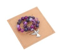 IMIKEYA Braccialetto di perline elastiche con carta di condoglianza di simpatia per perdita caro e resistente, per cerimonie commemorative e diario