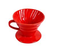 IMIKEYA Caffettiera in ceramica per caffè a goccia con filtro conico rosso per 1-2 tazze in materiale resistente e sicuro adatto per uso domestico e ufficio