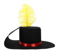 IMIKEYA Cappello per Pupazzo di Neve con Piuma, Feltro Nero Creativo | Accessorio Festivo per Natale e Halloween, per Decorazioni Casa, Foto e Oggetti Artigianali