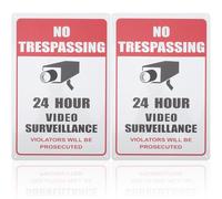 IMIKEYA Cartello di Sicurezza Telecamera in Latta, Set da 2 Pezzi, Cartello da Muro di Avvertimento Pubblico Stampa Chiara, Adatto per Negozi, Ristoranti e Luoghi Pubblici