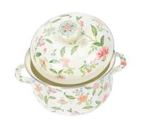 IMIKEYA Casseruola Smaltata Doppio Manico Fondo Piatto per Zuppa e Latte Pentola da Cucina Multiuso Riscaldamento Rapido Piccola Pentola Smaltata Cucina