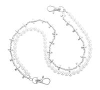 IMIKEYA Catena per pantaloni unisex con ciondolo incrociato e perline di perle catena metallica in vita per jeans accessorio punk elegante per uomini e donne gioielli alla moda a strati