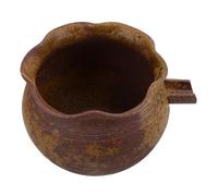 IMIKEYA Ceramica Fontana d'acqua Piccola brocca a cascata artigianale per tavolo da giardino e cortile disegno di pesce per circolazione naturale decorazione interna ed esterna