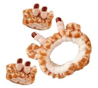 IMIKEYA Cerchietto per capelli e bracciale per lavaggio del viso, design a giraffa, set per trucco e spa, accessorio di bellezza per donne e ragazze, adatto per la pulizia quotidiana del viso