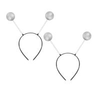 IMIKEYA Cerchietto per Chioma Antenne Glitter Argento 5 Pezzi in Plastica e Schiuma Leggero Comfort per Feste a Tema Spaziale e Costumi Marziani