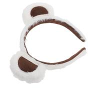 IMIKEYA Cerchietto per orecchie di orsacchiotto morbido colore bianco, accessorio per trucco e lavaggio del viso, per costume e uso quotidiano, adatto per feste e cura della pelle