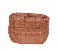 IMIKEYA Cestino in vimini per cesto di raccolta supporto per cestino di stoccaggio rotondo in vimini cesto di vimini cestino in tessuto cestini per affreschi