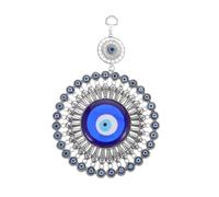 IMIKEYA Ciondolo Occhio Turco Blu Vintage in Metallo Argento Decorazione da Parete Amuleto Protettore Stile Europeo per Casa e Regalo Festa Mamma