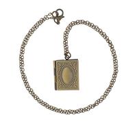 IMIKEYA Collana Ciondolo Bronzo Cornice per Foto e Design di Scrittura Sacra Collana Intagliata Religiosa per Regali Souvenir Accessorio Creativo Delicato