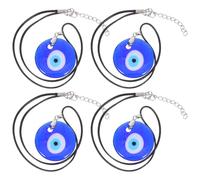 IMIKEYA Collana con 4 pendenti in vetro con malocchio blu: gioielli con ciondolo in vetro con malocchio, estetici e delicati per la protezione dalla fortuna - collana con ciondolo portafortuna per