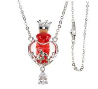 IMIKEYA Collana con ciondolo a forma di cuore con glitter e semplici, regalo originale di compleanno, gioielli con fiala per oli essenziali