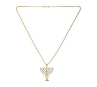 IMIKEYA Collana di cristallo con la stella di David | Collana con menorah ebraica con strass | Ciondolo Hanukkah ebraico per uomo Israele, regalo religioso