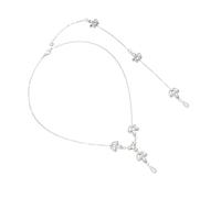 IMIKEYA Collana Donna con Pendente in Cristallo Semplice ed Elegante Catena Scoperta per Schiena Accessorio da Sposa e Cerimonia Argento Raffinato per Feste e Uso Quotidiano