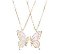 IMIKEYA Collana Farfalla Set da 2 Pezzi per Ragazze Scritta Top Idea per Legame Speciale Raffinata per Amiche