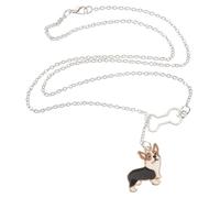 IMIKEYA Collana in Lega Pendente Corgi Chic e Resistente, Accessorio Decorativo la Casa o L'auto, Elegante e Creativo per Amanti dei Cani
