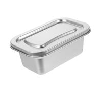 IMIKEYA contenitore per gelato contenitore congelatore in alluminio quadrato contenitore per gelato contenitore per gelato secchiello gelato barattoli gelato con coperchio Acciaio inossidabile Argento