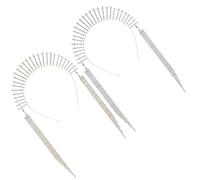 IMIKEYA Copricapo da donna con 2 pezzi, con gemme finte, motivo oro e argento, accessorio per capelli per matrimonio e feste, elegante fascia decorativa per eventi