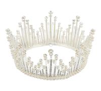 IMIKEYA Copricapo da sposa con perle barocche argentate, ornamento per matrimonio e festa, elegante per donna, accessorio fotografico e regalo per spose e design esclusivo