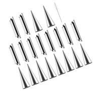 IMIKEYA Croissants Conici in Acciaio Inox con Tubi e Spazzola di Pulizia Riutilizzabili e Resistenti per Pasticceria e Snack