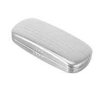 IMIKEYA Custodia rigida per occhiali da sole in alluminio design compatto e portatile resistente per e diario custodia protettiva per occhiali e accessori, argento, 15.80X7.00X3.50CM