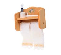 IMIKEYA del bagno nella casa delle bambole accessori per casa delle bambole scala 1 12 mobili per casa delle bambole scala 1 12 mini ripiano in legno minuscolo scaffale in legno