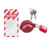 IMIKEYA Dispositivo di Blocco di Sicurezza per Valvola a Saracinesca con Serratura Antifurto per Rubinetto Esterno, Compatibile con Valvole da 25mm a 64mm, Set Completo per Protezione