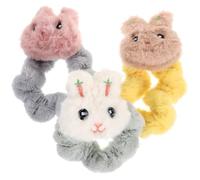 IMIKEYA Elastici per Chioma da Donna e Ragazza 3 Pezzi Decorazione Coniglietto Piccoli Elastici Morbidi e Resistenti per Coda di Cavallo Accessori per Chioma Sfusi e Braccialetti