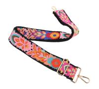 IMIKEYA Embroidered Floral Guitar Strap Adjustable Crossbody Purse Replacement Banjo Belt For Women Men Musical Instrument Accessory Polyester, Nero , 135.00X5.00X0.40CM