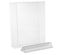 IMIKEYA Espositore di menù verticale per scrivania, 21 x 29 cm, in plastica trasparente, per carte e poster portamenù a doppia faccia, per ristorante caffetteria e ufficio