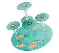 IMIKEYA Espositore in Acrilico Multistrato Trasparente per Dolci Cupcake Profumi e Gioielli Stand Lotus con Fondo Rotondo e Design Sicuro Facile da Montare e Massimizza lo Spazio di