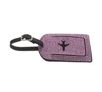 IMIKEYA Etichetta per Bagaglio da Viaggio Strass Rosa, Etichetta Identificativa in Pu Resistente ai Graffi per Valigie, Zaini e Borse da Trasporto, per Viaggi Aerei e Crociere