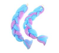 IMIKEYA Extension per Chioma Sintetici Viola Sfumati da Intrecciare 2 Pezzi Trecce Jumbo Pre-Allungate per Ragazze Adolescenti Accessori per Feste e Festival Fibra Resistente ad Alta