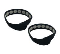 IMIKEYA Fasce da massaggio a digitopressione per testa nera 2 pezzi, cinghie regolabili in cotone e spugna per massaggi facciali e sollievo dalla fatica, strumenti di benessere e relax