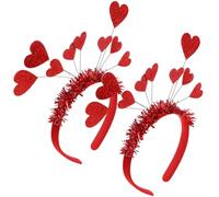 IMIKEYA Fasce per capelli, 9 cuori rossi, 2 pezzi, accessori per San Valentino, decorazioni per feste e compleanni, forniture per ragazze e donne