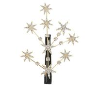 IMIKEYA Fermaglio per Chioma di Cristallo a Forma di Stella e Rami Accessorio Strass Scintillanti Dorati Forcina Elegante per Donna e Adatta a Feste e Uso Quotidiano