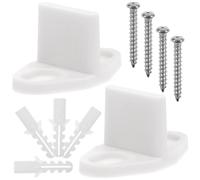 IMIKEYA Fermaporta da Terra per Porta Scorrevole Stile Fienile 2 Pezzi in Acciaio al Carbonio e Pom Guida a Parete Bianca per Sicurezza e Stabilità