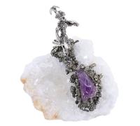 IMIKEYA Figurina minerale in vetro naturale con design divertente agata scultura in lega di Miner per la decorazione di ufficio e casa ornamento per scaffale e scrivania