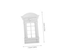 IMIKEYA Finestra in miniatura per casa delle bambole fai da te europea con colonne romane e piastre telaio in plastica durevole per decorazione e collezione accessori per artigianato