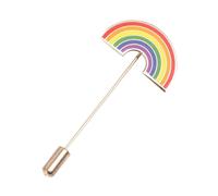 IMIKEYA Gay Lgbt con design a ponte arcobaleno colorato spilla con lunga per abbigliamento accessorio metallico sottile per giacche berretti e zaini simbolo di orgoglio lesbico