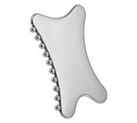 IMIKEYA Gua Sha strumento di massaggio facciale in acciaio inox punta di digitopressione per contorno viso effetto rinfrescante e uso in spa a casa massaggiatore professionale per pelle e