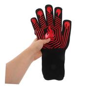 IMIKEYA Guanti da Forno Resistenti al Calore C Guanti Bbq Isolanti Antiscivolo Lunghi per Protezione Avambraccio in Grigliate e Cottura al Forno