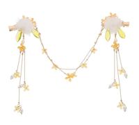 IMIKEYA Hanfu - Copricapo cinese per ragazze, motivo floreale e ventaglio in lega leggera e compatta, accessorio decorativo per feste Cosplay e uso quotidiano